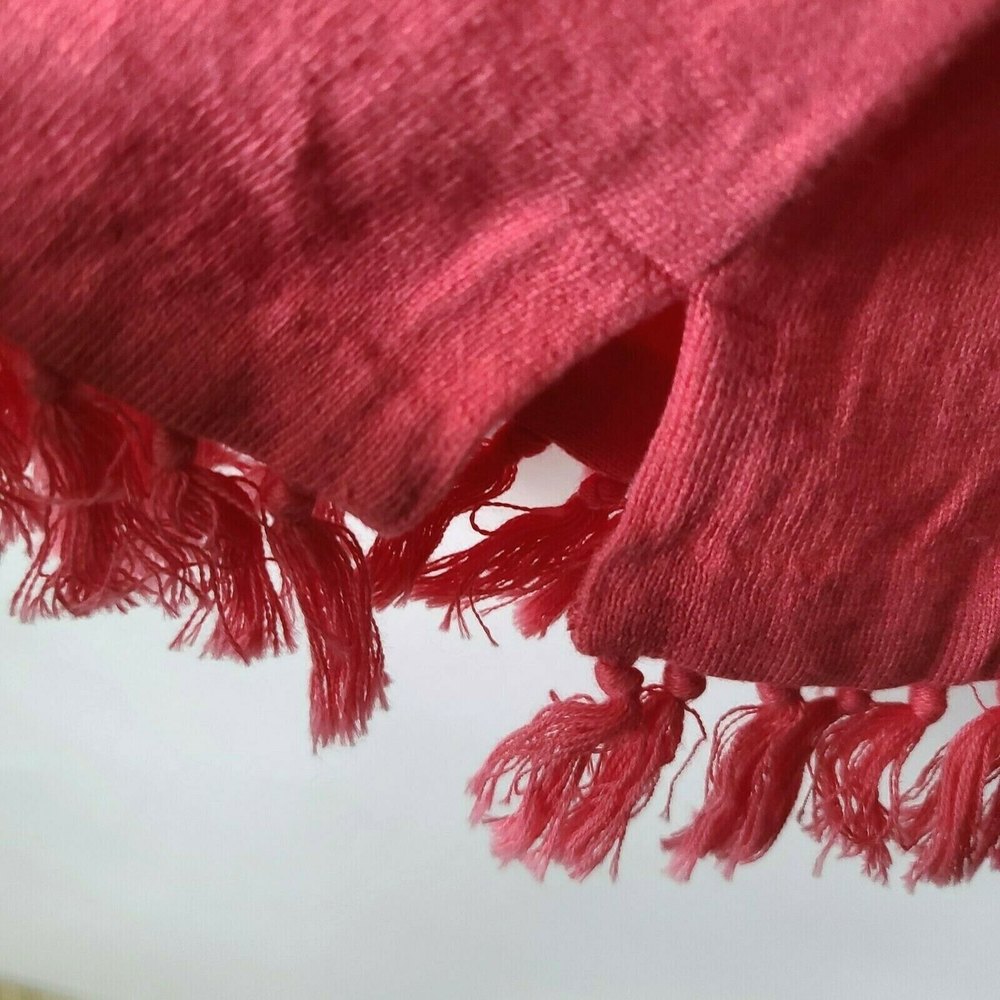 Talbots Long Sleeve Scoop Neck Sweater Top Size 2XP Pink Fringe Hem Slit NWT - Picture 5 of 7